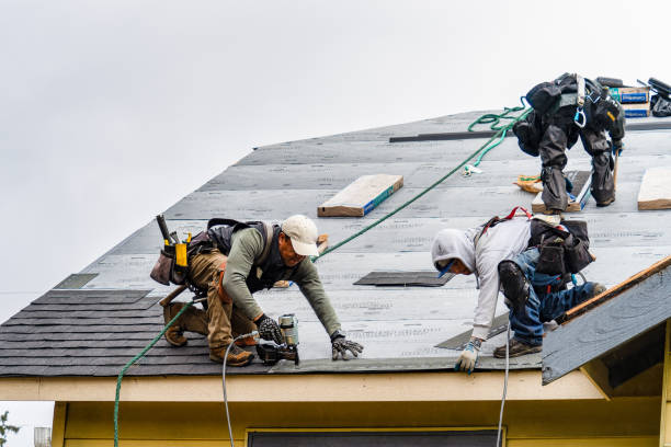 Professional Storm Damage Roof Repair technician working in Deer Island, OR